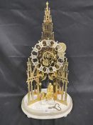 Clocks/Scottish Interest: Unusual Walter Scott memorial skeleton clock, a seated figure of Scott and