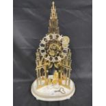 Clocks/Scottish Interest: Unusual Walter Scott memorial skeleton clock, a seated figure of Scott and