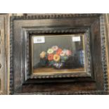 Elsie May Robson R.A (1888-1971): Oil on board, floral still, label to reverse. 7ins. x 5ins.