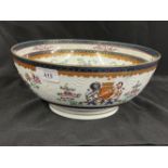19th cent. French Samson Armorial bowl in the Chinese Export style, unsigned. Dia. 12ins.