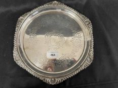 Hallmarked Silver: Salver Sheffield 1808-09. 11ins. Approx. 19ozt.