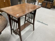 Aesthetic style mahogany side table with moulded top, on fine tapering supports. 25ins. x 16ins. x