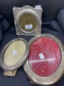 Hallmarked Silver: Photograph frames, various sizes and hallmarks. (3)