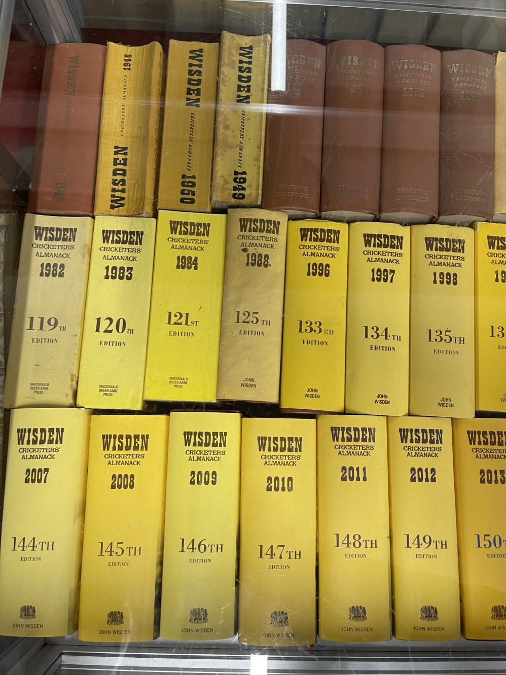 Cricket: Collection of forty-four individual Wisden Cricketers Almanac dating from 1947-2018. Full