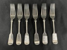 Hallmarked Silver: Dessert forks Sheffield 1895-96. Set of six. Approx. 7.5ozt.