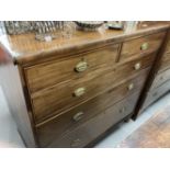 19th cent. Mahogany chest of two over three drawers. 47ins. x 46ins. x 23ins.