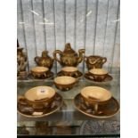 Early 20th cent. Japanese ceramics Mieji period The Immortals satsuma ware tea set, teapot (lid A/