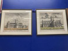 English School: 19th cent. Pair of prints of The Cathedral Church of Wells and The Cathedral