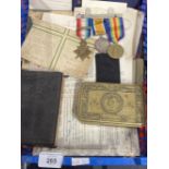David Potter, World War 1 Wiltshire Regiment Archive, three medals including 1914 Star with a 5th