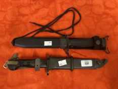 Militaria/Edged Weapons: US Army M7 bayonet and scabbard. Plus East German AK bayonet.