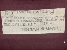 Freedom/Independence: Rare linen Demonstration banner relating to the treatment of the people of