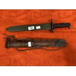 Militaria/Edged Weapons: WWII US M1 Garand bayonet by AFH. 16ins. Plus 1943 M3 fighting knife.
