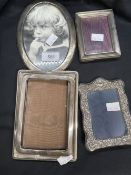 Hallmarked Silver: Photograph frames, various sizes and hallmarks. (5)