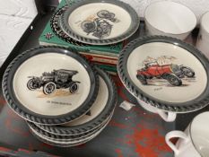 Wade: Veteran Series commemorative plates of classic cars. (10)