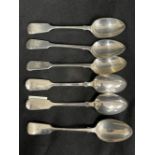 Hallmarked Silver: Set of six teaspoons, London. Approx. 4.8ozt.