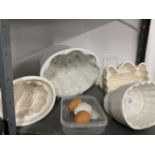Kitchenalia: 19th cent. Ceramic jelly moulds including one in the form of asparagus plus novelty