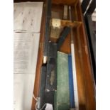 Scientific Instruments: Technical HAFFPS-241E chromium drawing compass, cased. Plus slide rules,
