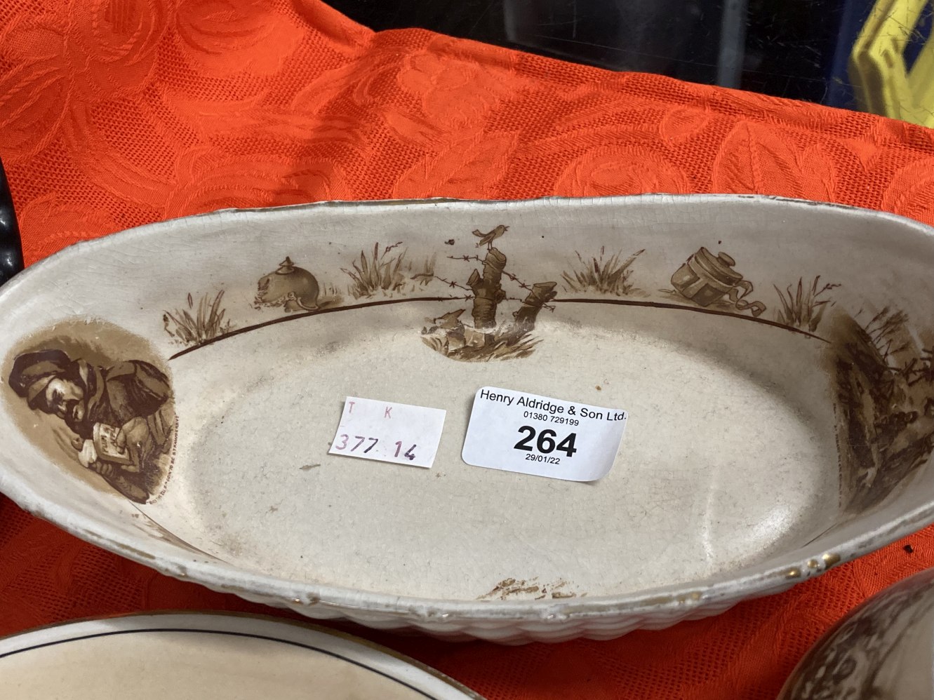 WWI Ceramics: Grimwades Bruce Bairnsfather ware pottery includes bon bon dishes, Old Bill plate 'I - Image 4 of 5