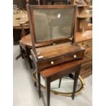 19th cent. Mahogany dressing table mirror, 20th cent. Gilt oval mirror 29ins. Plus two side