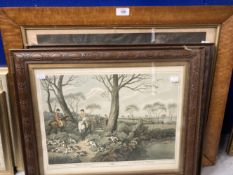 19th cent. French/English Hunting Prints: 'Hare Hunting' 1 and 2 published by Edward Orme, Bond