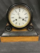 Early 19th cent. Clock walnut and ebony cased, white enamel face 5ins, signed Hawley.