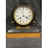 Early 19th cent. Clock walnut and ebony cased, white enamel face 5ins, signed Hawley.