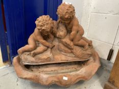 20th cent. Neo-Classical style terracotta garden fountain feature. 24ins. x 19ins.