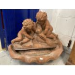 20th cent. Neo-Classical style terracotta garden fountain feature. 24ins. x 19ins.