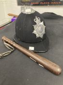 Police Memorabilia: City of Bath policeman's helmet in original issue bag plus associated