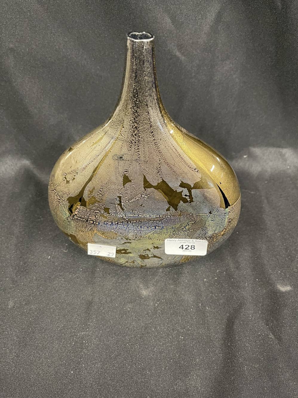 Glass: Isle of Wight large teardrop vase with label to base. 8½ins. - Image 3 of 6