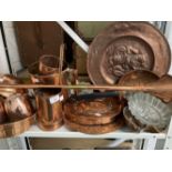 20th cent. Kitchenalia: Copperware Arts & Crafts charger St. George and the Dragon planished and