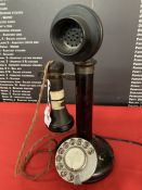 Early 20th cent. Stick telephone iron and Bakelite. Serial No. T.E. 234 No. 22 with chromium numeric