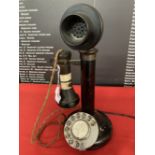 Early 20th cent. Stick telephone iron and Bakelite. Serial No. T.E. 234 No. 22 with chromium numeric