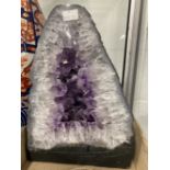 Mineral Specimens: Large amethyst half. Core width 8½ins. Height 12ins. Plus small spray of