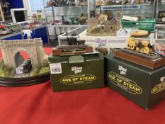 Royal Mint model of box tunnel, Lilliput Lane Age of Steam - model of The Rocket boxed, Pen-Y-Darren