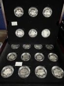 Numismatics: Coins, bullion. The Royal Mint , Classic British Motorcars, a set of eighteen silver