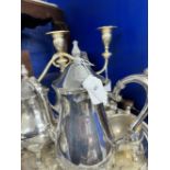 20th cent. Electroplate tea set comprising teapot, water jug, sugar bowl, cream jug, circular