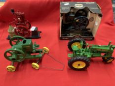 Toys: Diecast ERTL Farming John Deere model 60 tractor (unboxed) with John Deere model E