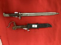 Militaria/Edged Weapons: AK47 bayonet type I marked 7857 13ins, and a Czechoslovakian Mauser bayonet