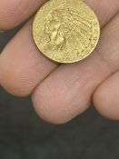 Coins: Gold US Indian Head, Half Eagle 5 Dollars 1909. 8.5g.