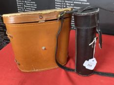 20th cent. Binoculars 10x50 wide field cased, 20th cent. Brass three draw telescope signed