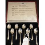 Hallmarked Silver: Set of eight coffee spoons. Hallmarked with all five town marks and one with