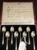 Hallmarked Silver: Set of eight coffee spoons. Hallmarked with all five town marks and one with