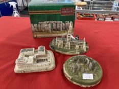 Fraser Creations: Salisbury Cathedral boxed, the Roman Baths unboxed, and Stonehenge unboxed.