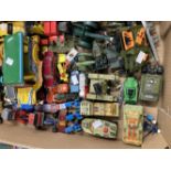 Toys: Diecast collection of playworn vehicles including Dinky, Matchbox, Tonka, Lesney tractors,