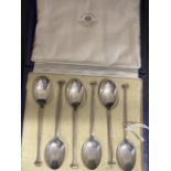 Hallmarked Silver: Mappin & Webb coffee spoons hallmarked London. Weight 1.47oz. (6)