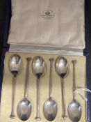 Hallmarked Silver: Mappin & Webb coffee spoons hallmarked London. Weight 1.47oz. (6)