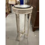 Late 19th cent. Marble topped plant stand painted four fluted legs joined by a stretcher with a