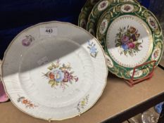 19th cent. Paris porcelain cabinet plates probably decorated in the Feuillet Atelier workshops. Each