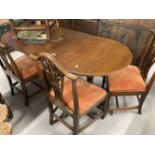 Early/mid 20th cent. Regency revival small mahogany extending dining table on turned supports on